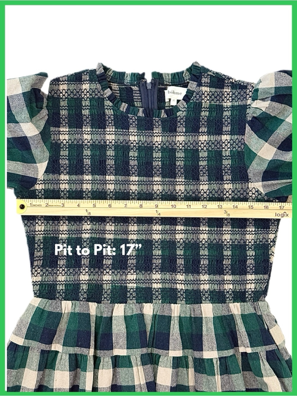 Bohme Emmett Plaid Smocked Mini Cotton Dress - Picture 7 of 11